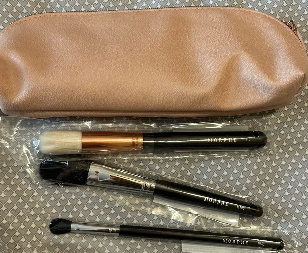 Morphe 5 Piece Face Brush Collection Bag New